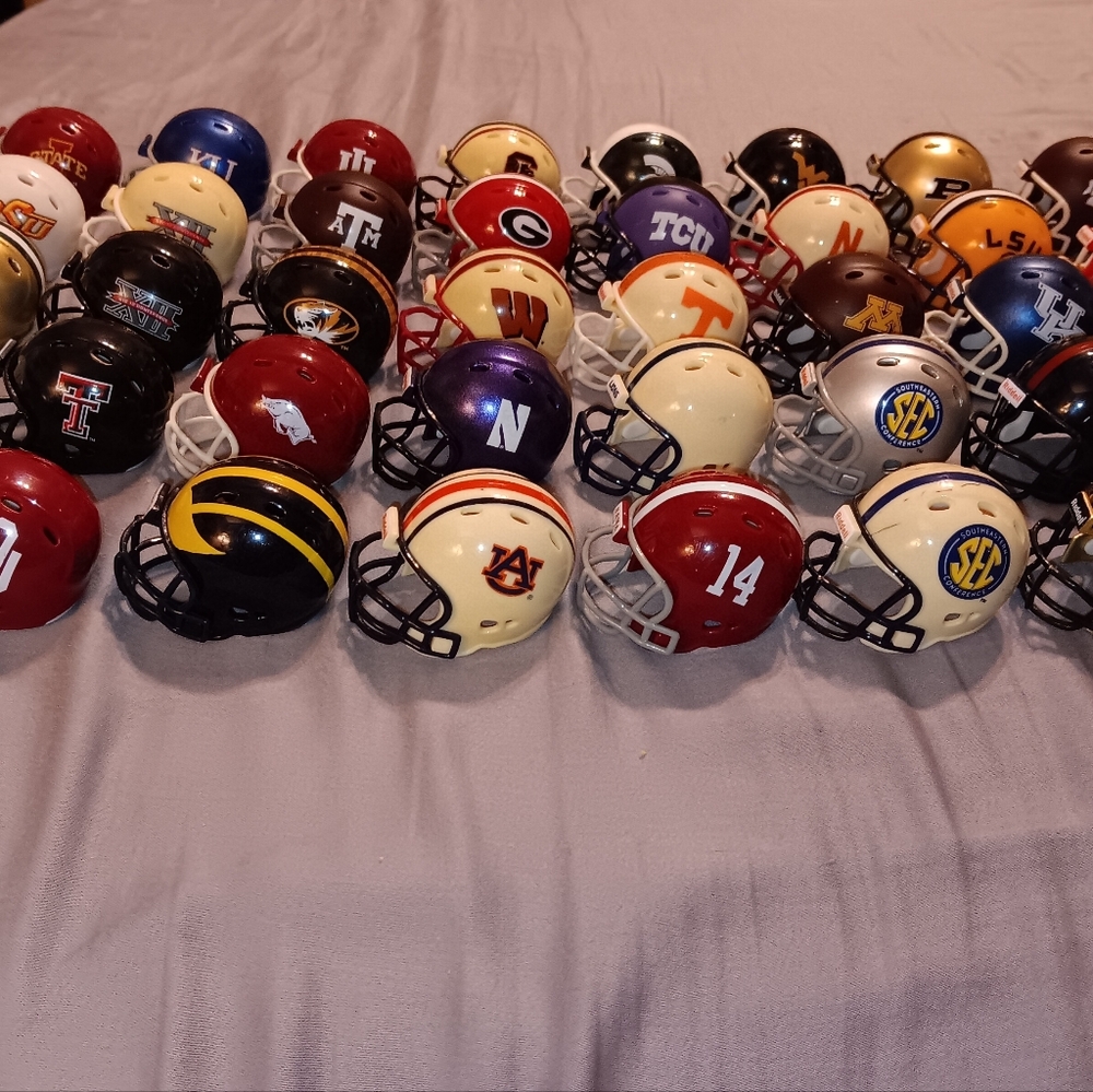 39 mini helmets college teams football